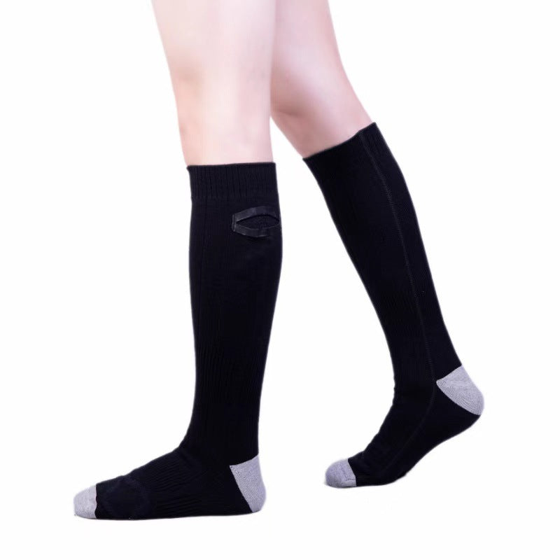 Chaussettes chauffantes pour rester au chaud en hiver, chaussettes électriques rechargeables par USB, montantes, résistantes au froid pour hommes et femmes, pour des pieds bien au chaud en hiver.