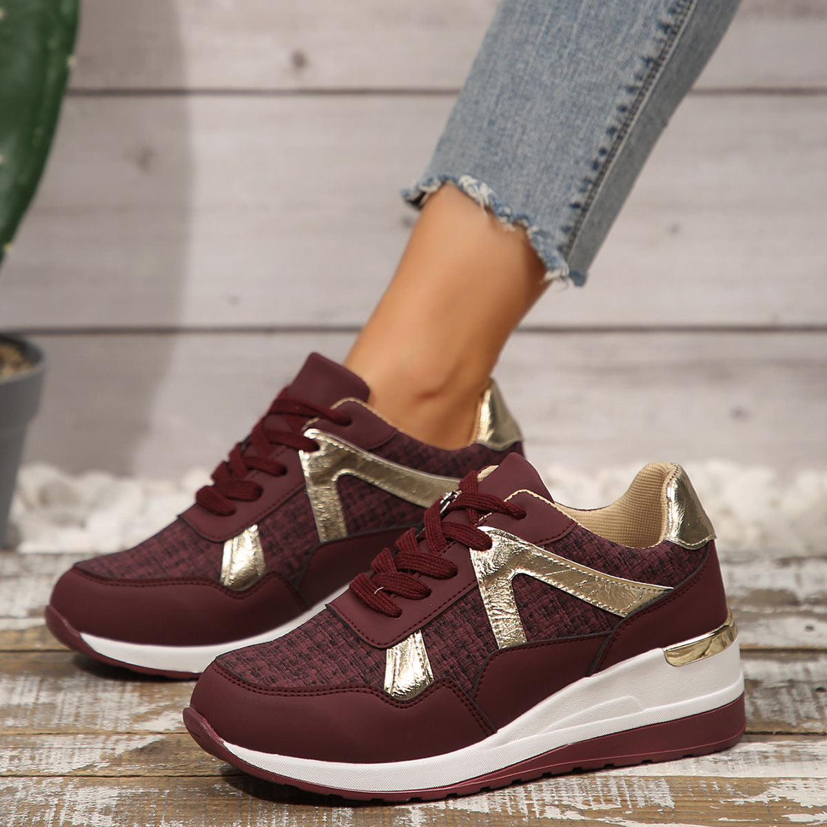 Plus Size Round Toe Retro Sports Shoes for Women Spring and Autumn Fashion New Thick Sole Casual Women's Shoes