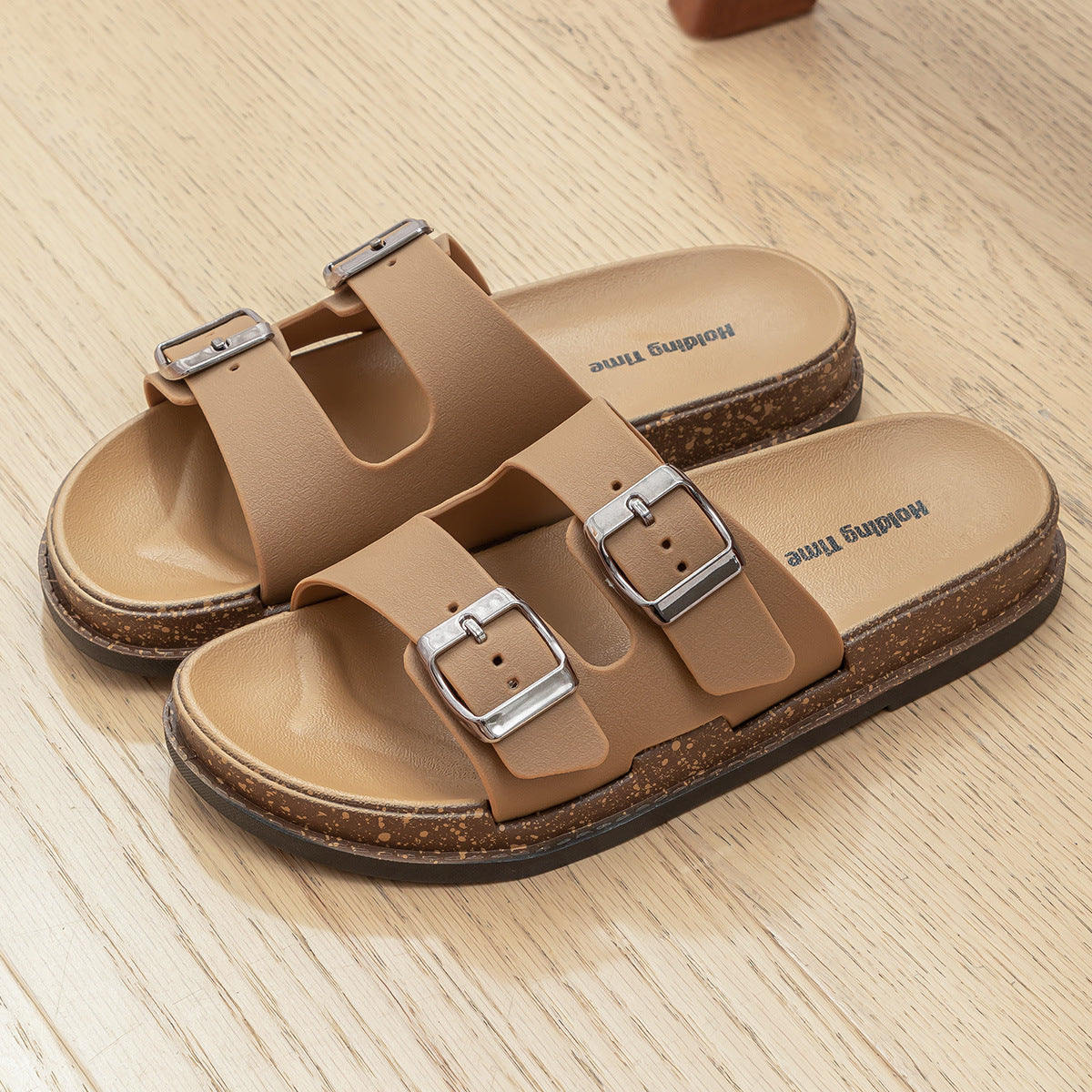 Birkenstock Sandals Women's Fashion Slip-On Flat One-Strap Beach Sandals for Summer Outdoor Wear