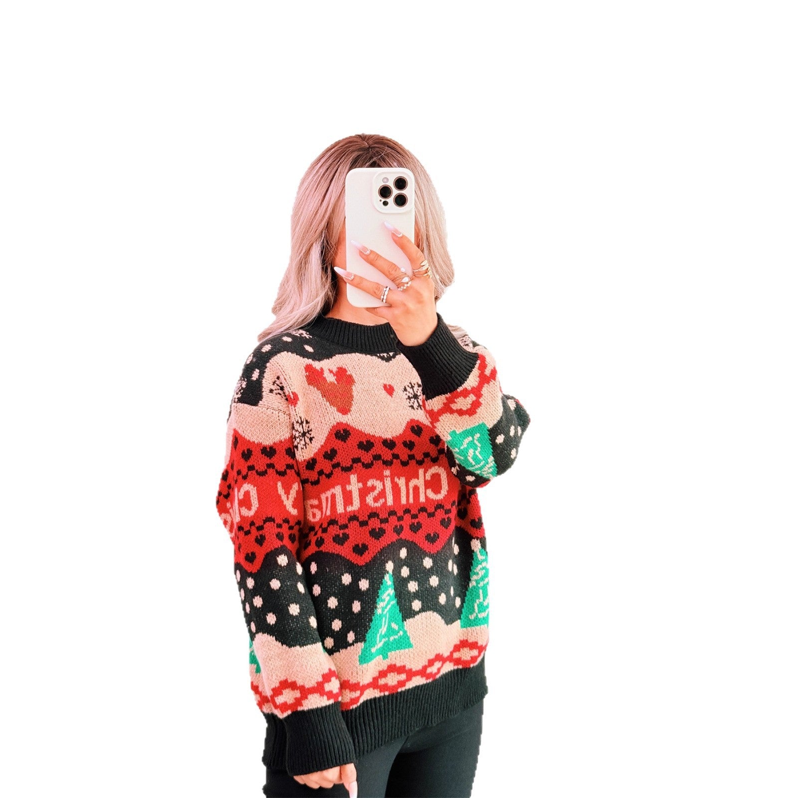 Christmas Knitwear Casual Loose Round Neck Sweater
