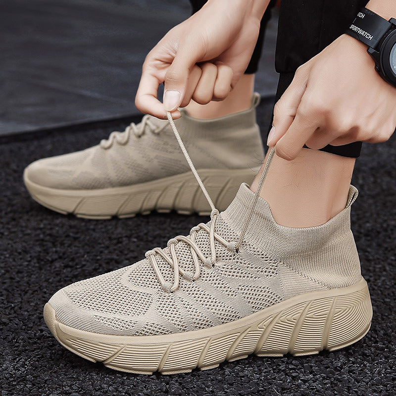 Cross-border New Socks Shoes for Men and Women, Casual Couple Shoes, Thick Sole Student Fashion All-Match Flyknit Sports Shoes for Men