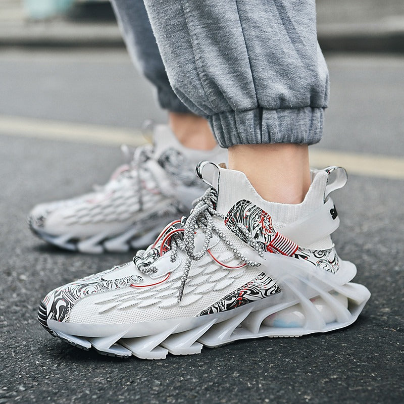 New Men's Shoes Summer Breathable Flyknit Sneakers Youth Blade Running Large Size Trendy Shoes