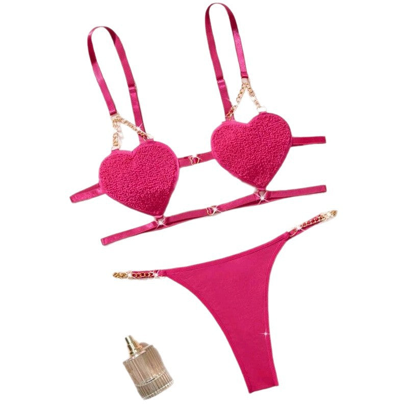 Lencería romántica de estilo francés con tirantes en forma de corazón para mujer, novedad de otoño, comercio exterior transfronterizo