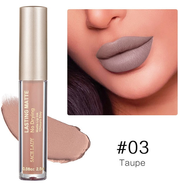 Kit de maquillage : rouge à lèvres nude waterproof longue tenue, gloss, cosmétiques, maquillage des lèvres