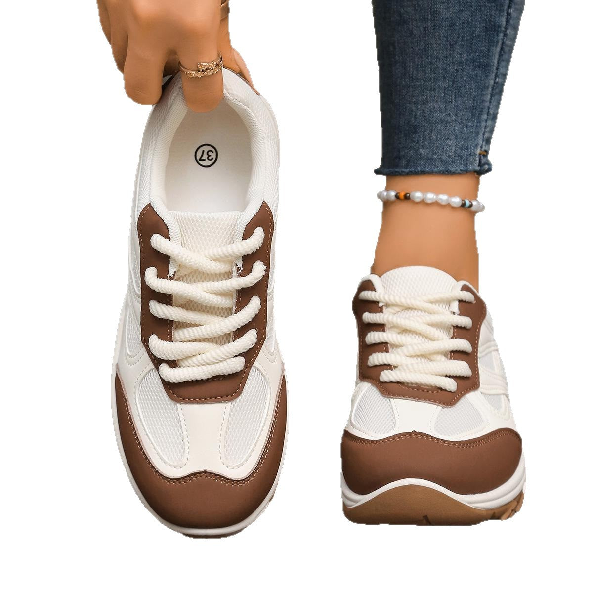 Cross-border Breathable Autumn and Spring Large Size Outdoor Couple Hiking Shoes Trendy Fashion Casual Travel Sports Shoes