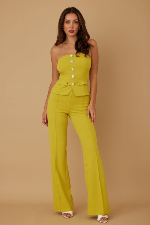 Classy Two Piece Sets With Oval Crystal Stone