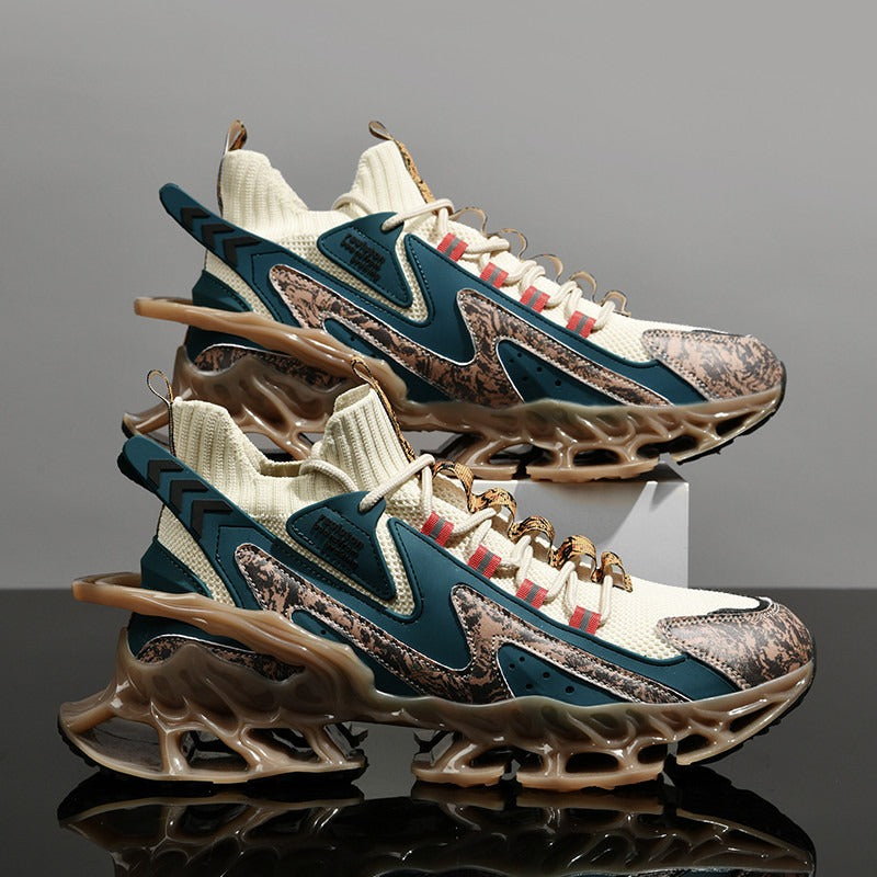 New Men's Shoes Summer Breathable Flyknit Sneakers Youth Blade Running Large Size Trendy Shoes