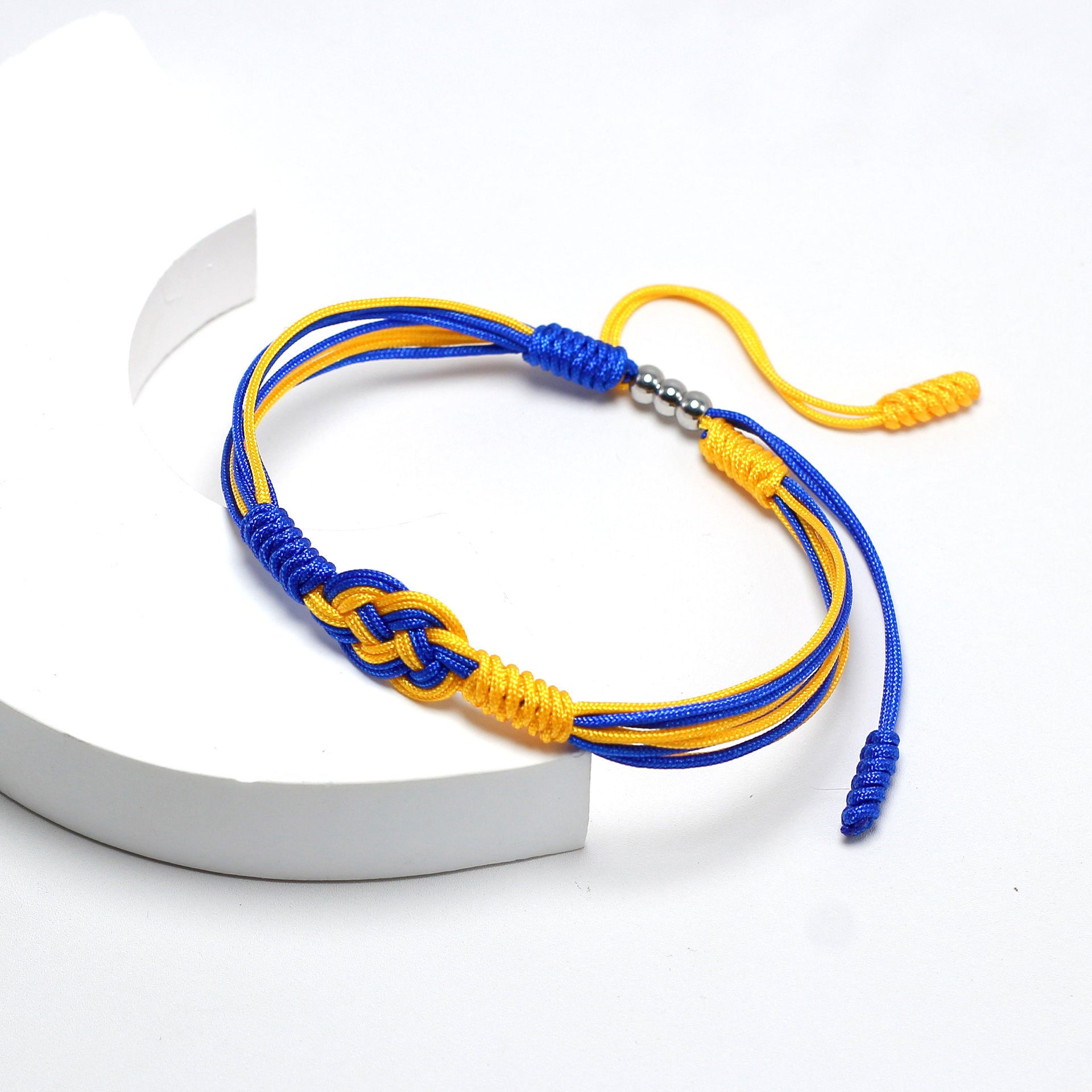 Colorful Braided Friendship Bracelet with Palestinian Flag Colors, Woven Flag-Colored Knot Bracelet