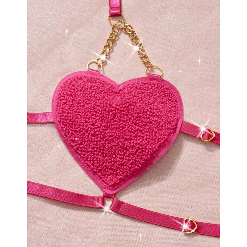 Cross-border Foreign Trade Autumn New Arrival Romantic French Style Sexy Heart-shaped Strap Temptation Lingerie for Women