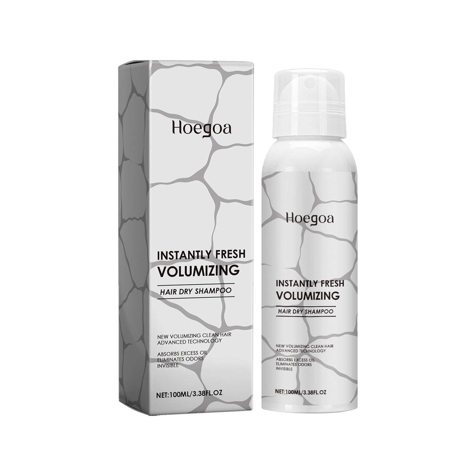 Shampoing sec sans rinçage HOEGOA pour un nettoyage facile des cheveux, un contrôle du sébum et une sensation de fraîcheur et de volume. 