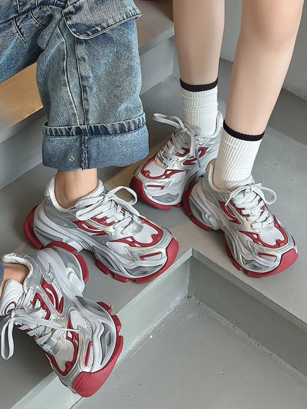 Breathable Chunky Platform Sneakers