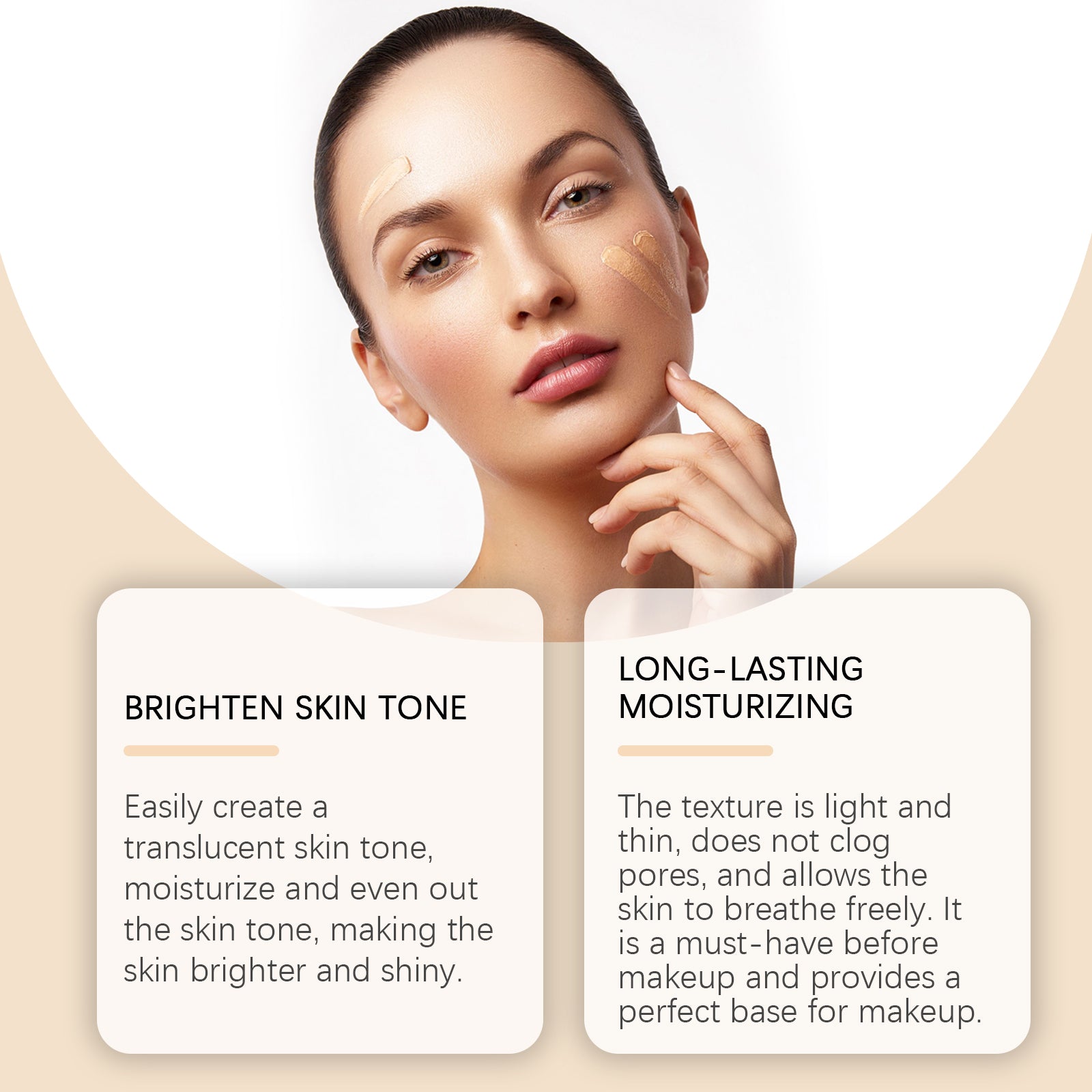 Eelhope Face Cc Cream, Natural Concealer Long-Lasting Moisturizing And Brightening Outdoor Protective Toner Cream