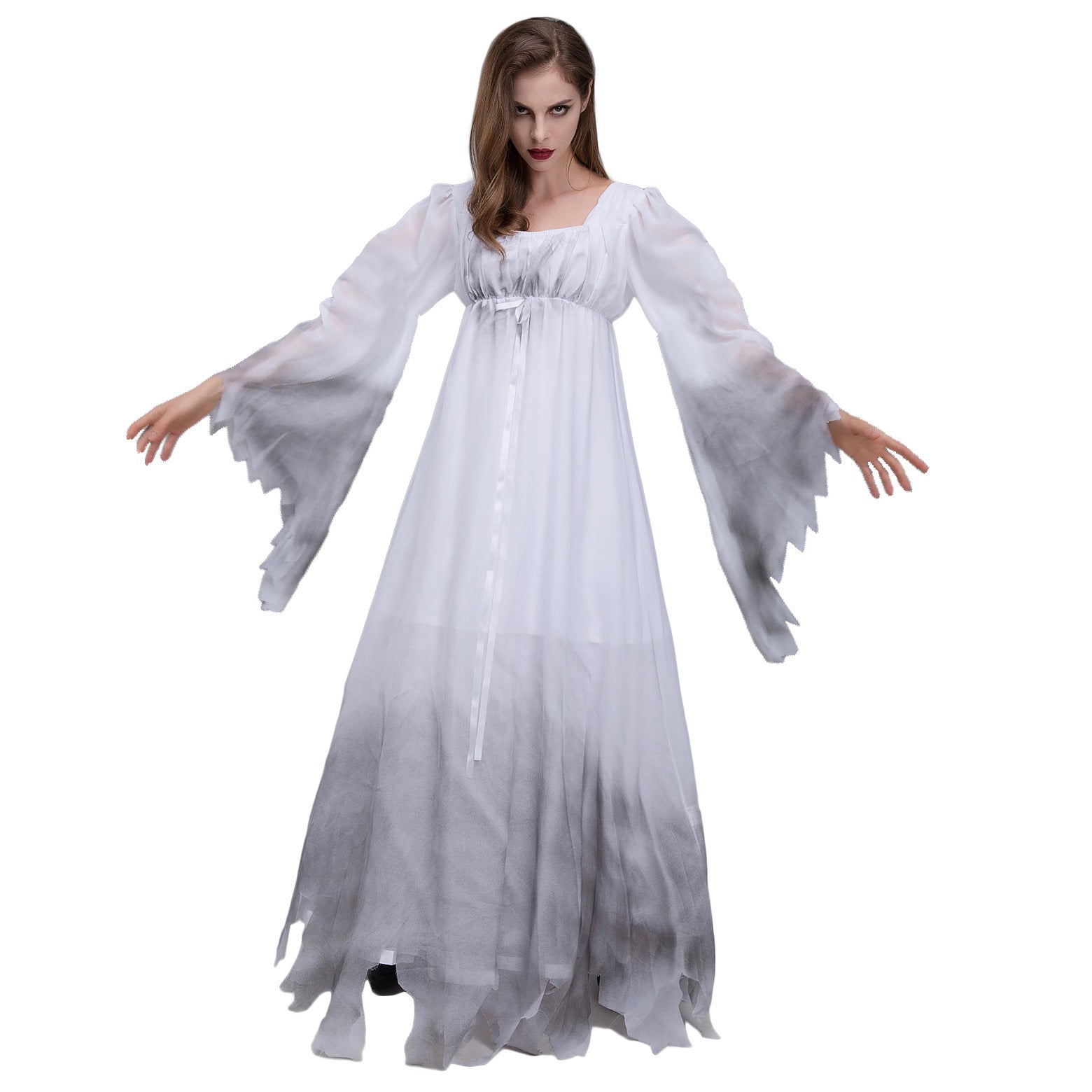 costume d'Halloween, costume de fantôme, costume de fantôme féminin, jeu de rôle