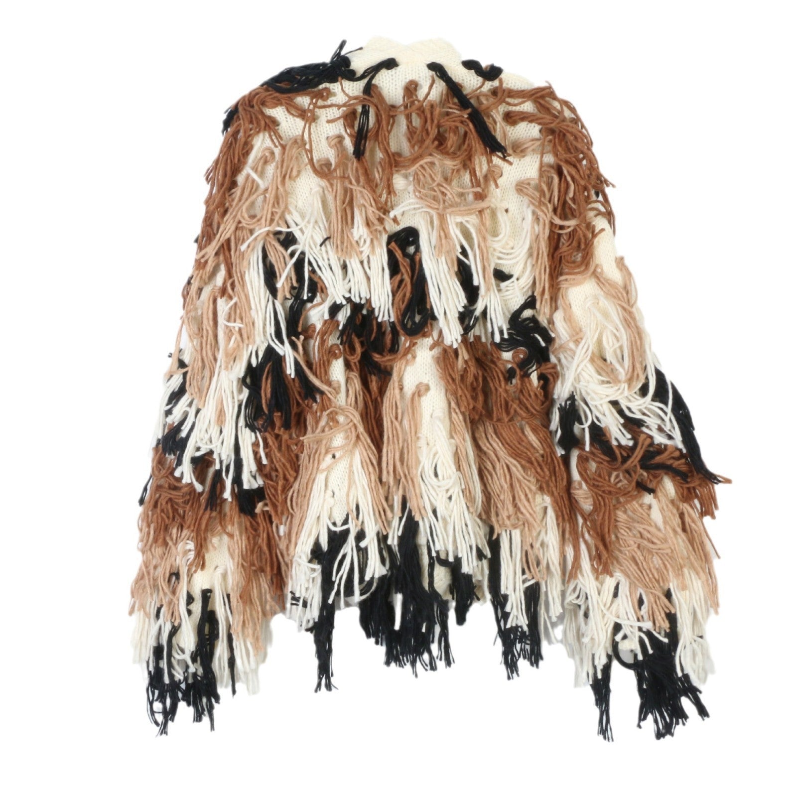 European and American retro loose and lazy style Su gradient knitted cardigan jacket sweater thick cape medium long sweater