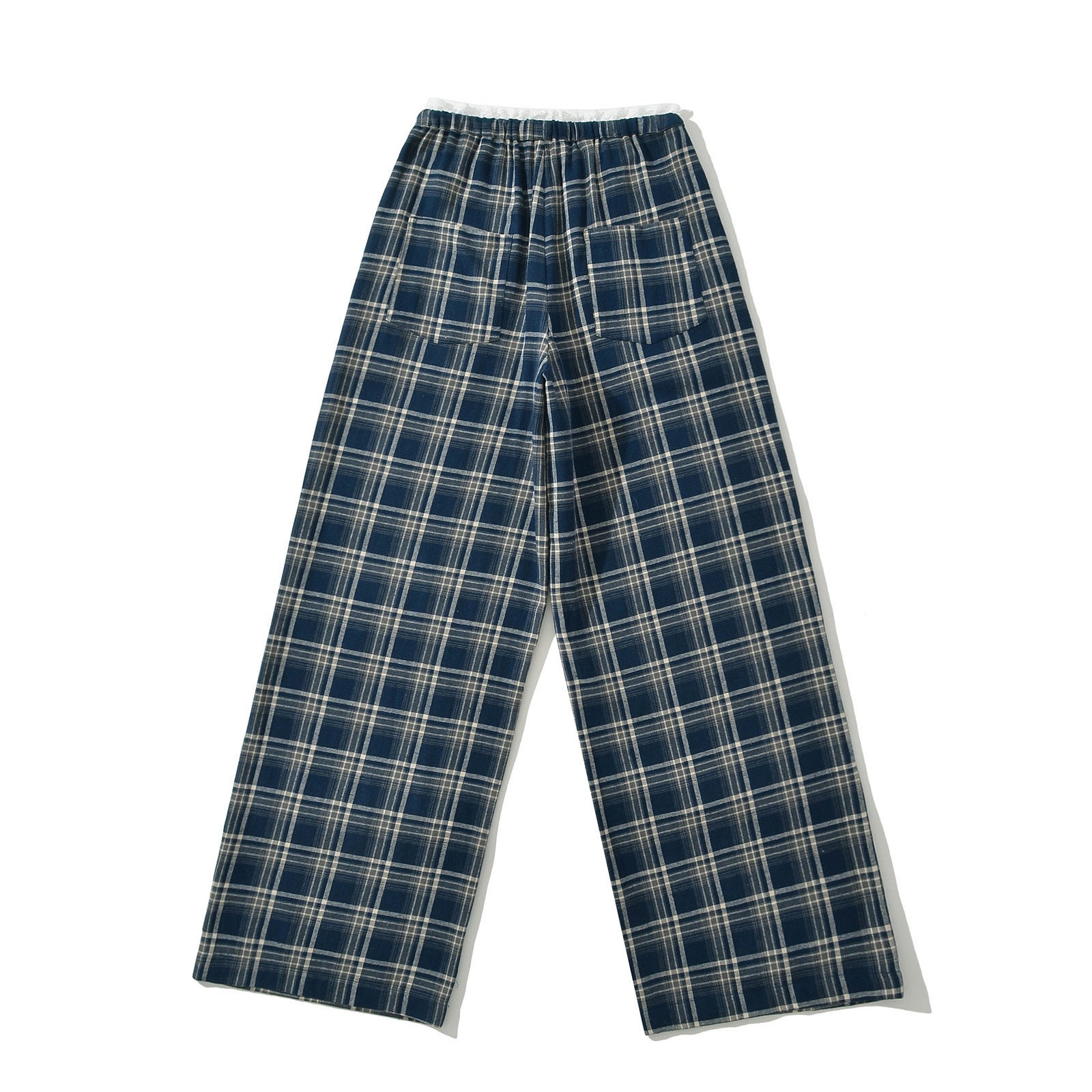 Low waisted plaid pants for women