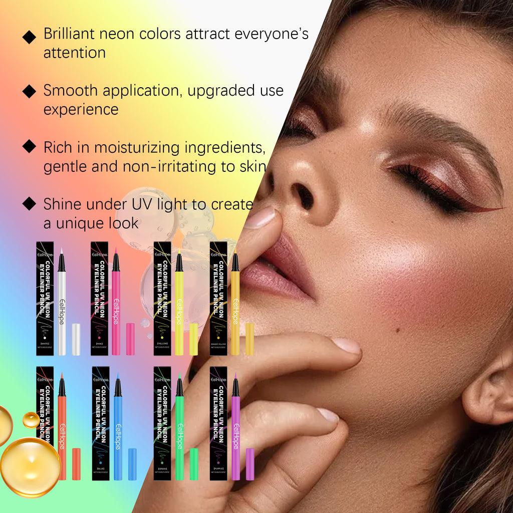 Eelhope Party Neon Liquid Eyeliner (Orange-Red) Is Smooth, Flowing, Long-Lasting And Easy To Apply, Making It Perfect For Party Party Eye Makeup