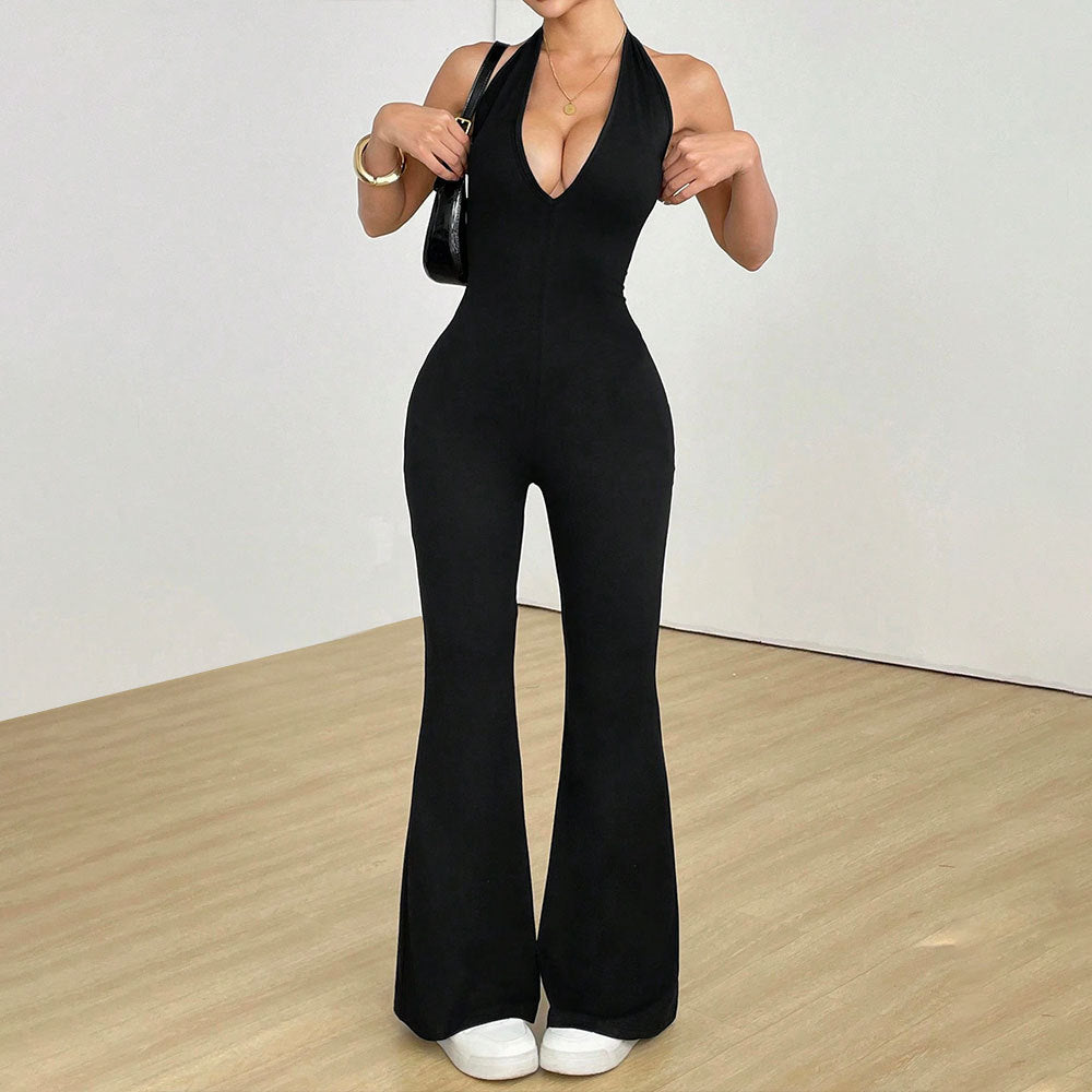 European and American hollow back tight fitting jumpsuit