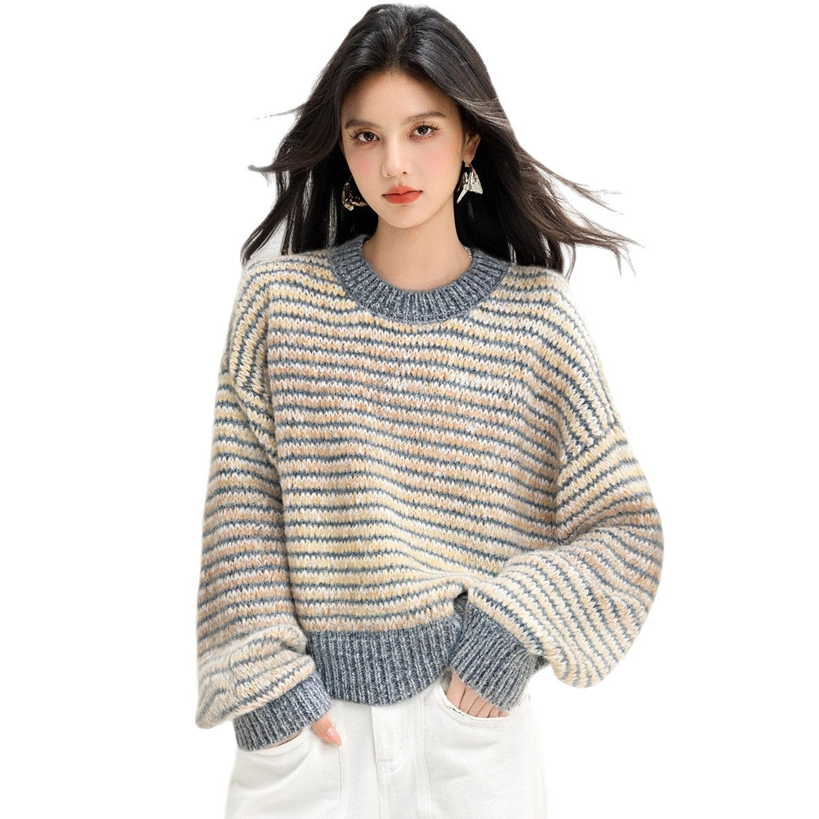 Lazy Knit Sweater Top for Women, Early Autumn and Winter, Short Length, High-End Inner Layer, Casual Style