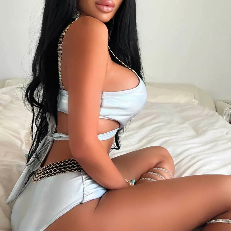 Conjunto de bikini de cintura alta para mujer: moderno y elegante