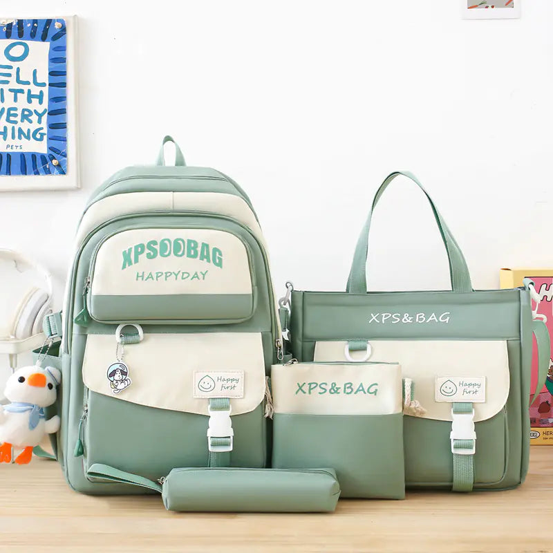 Four-Piece Schoolbag Set for Junior and Senior High