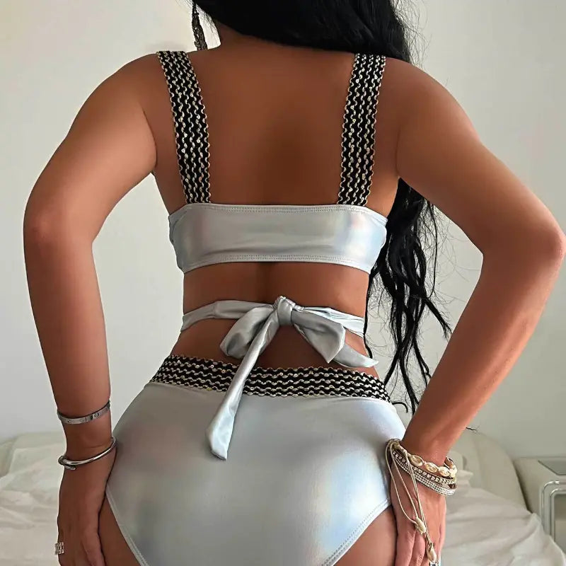 Conjunto de bikini de cintura alta para mujer: moderno y elegante