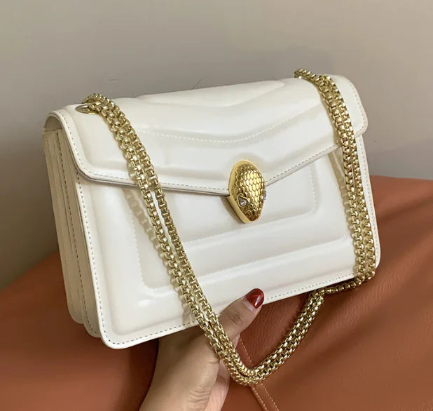 2020 Fashion Leather Snake Head Chain Handbag
