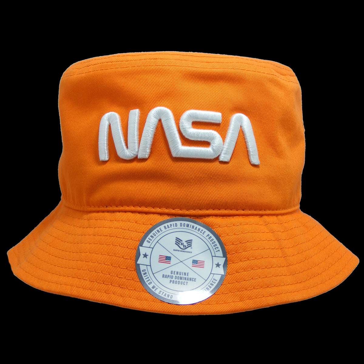 Rapid Dominance NAS12-WO-ORN-07 Worm NASA Relaxed Bucket Hat, Oran