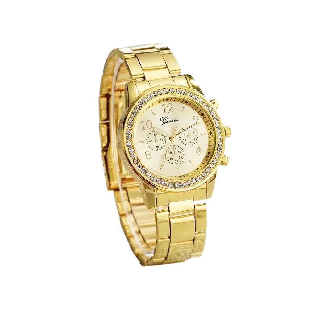 Elegant Luxury Gold Watch Jewelry Set (5PCS)