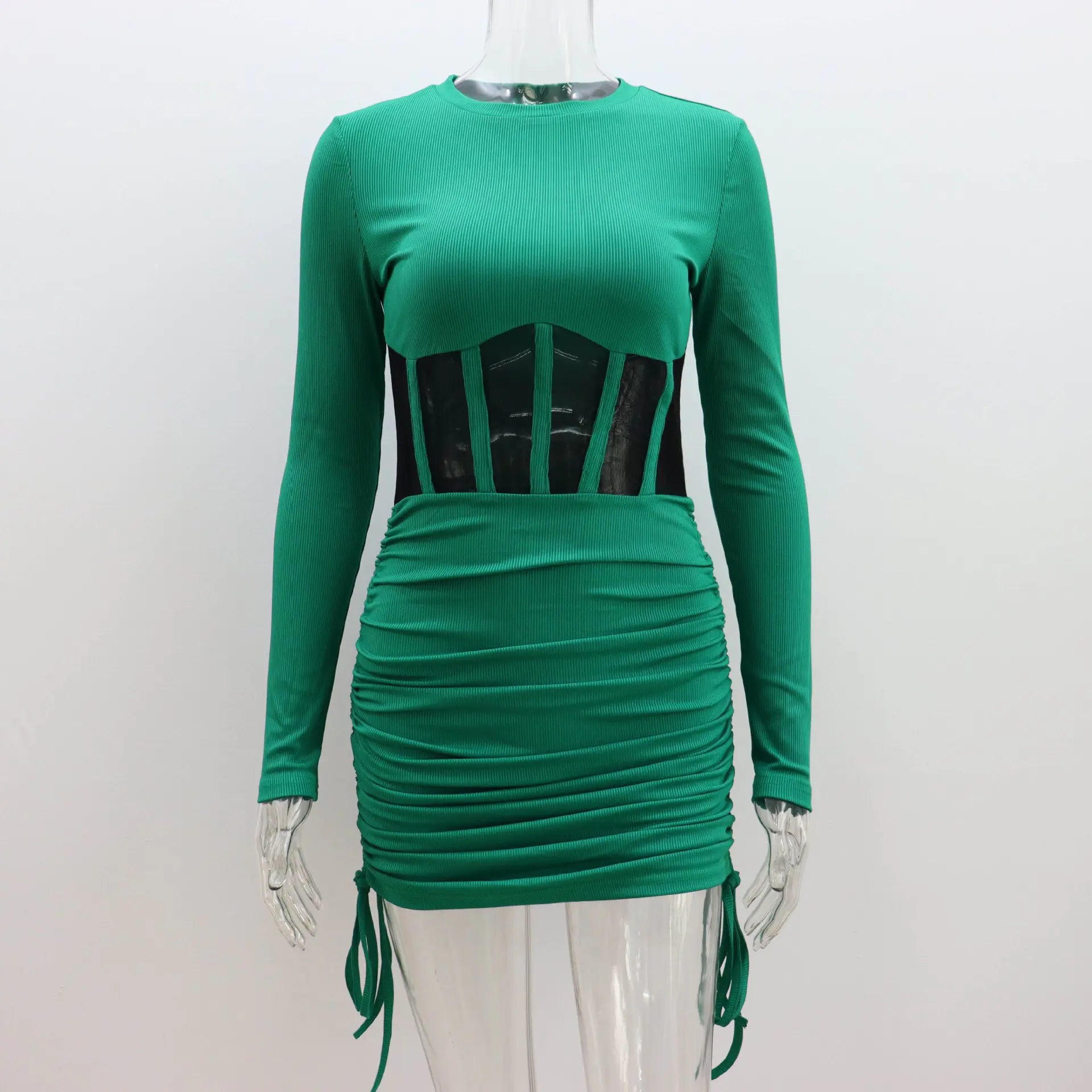 Women's Mesh Dress with Hollow Waist Design
