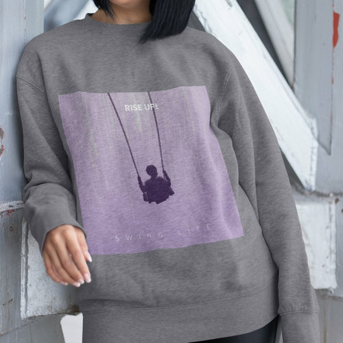 Sudadera con logotipo morado para mujer