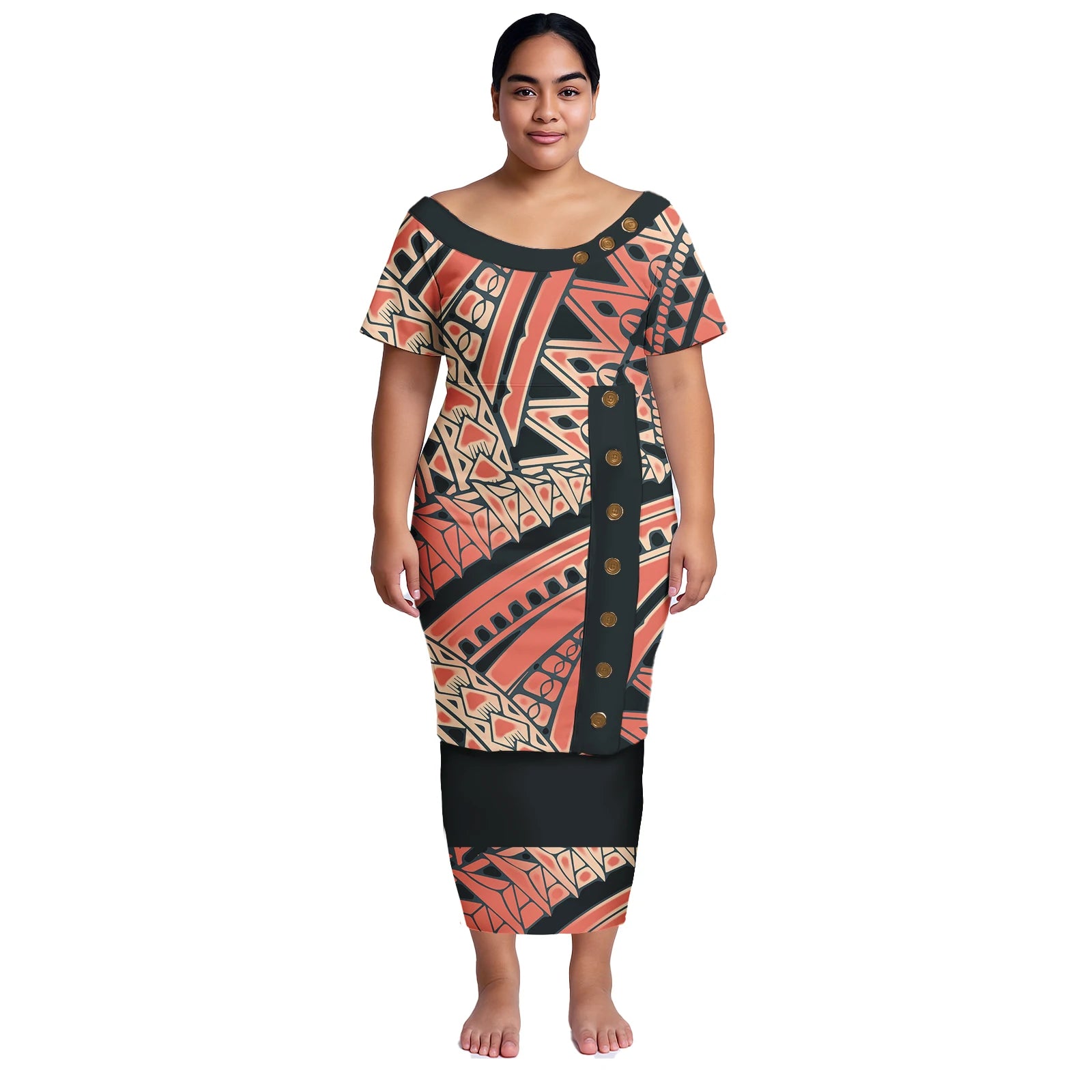 Conjunto de 2 piezas de camisa y falda para mujer, vestido de noche con estampado polinesio, ropa de talla grande con estampado personalizado, vestido informal de verano 