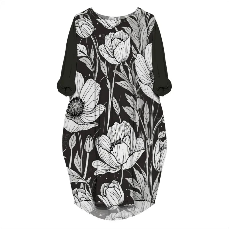 Vestido de verano holgado de manga larga con estampado para mujer, talla grande, estilo transfronterizo, nueva moda de verano 