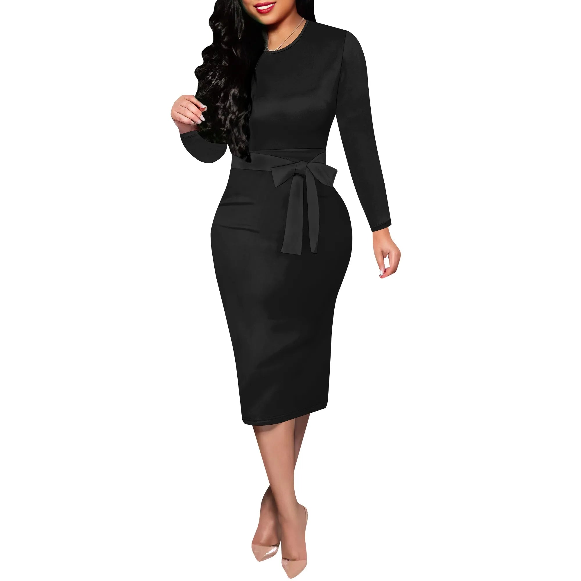 Women's Formal Church Dresses Elegant Midi Dress Office Pencil Dress for Work Funeral Cocktail Dresses