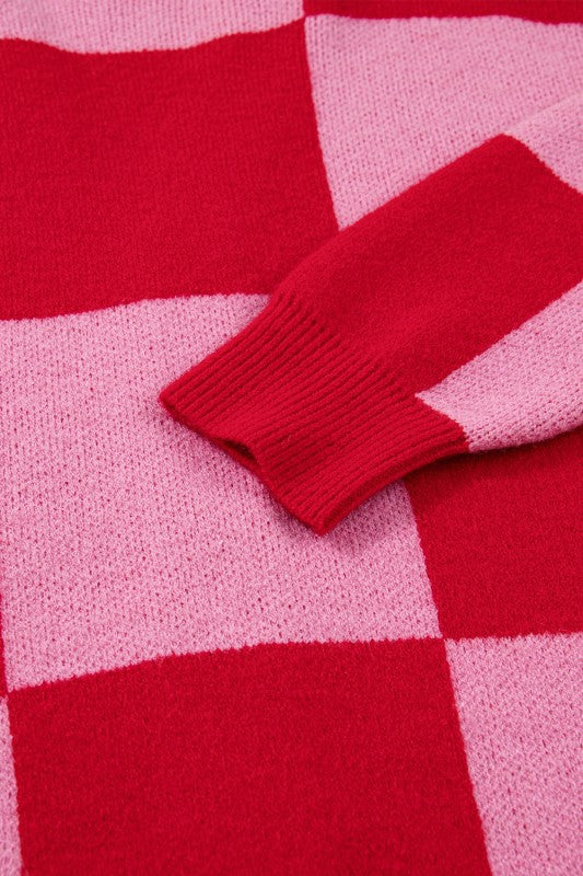 Plaid Button-Front Sweater Cardigan