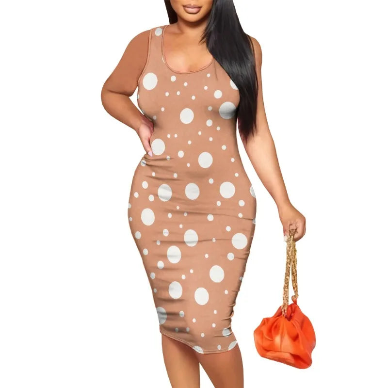 Vestido informal de verano para mujer, sexy, ajustado, con cuello en U, cruzado, sin mangas, midi, para fiesta, club, vestido de tubo con estampado floral 