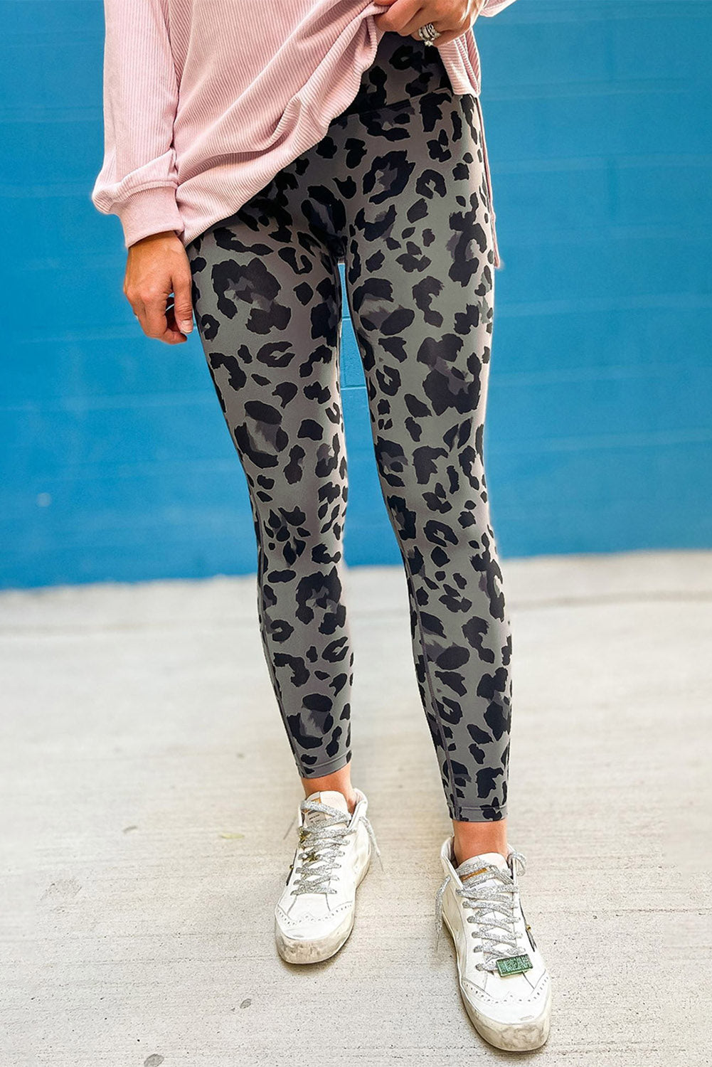 Green Classic Leopard Print Active Leggings