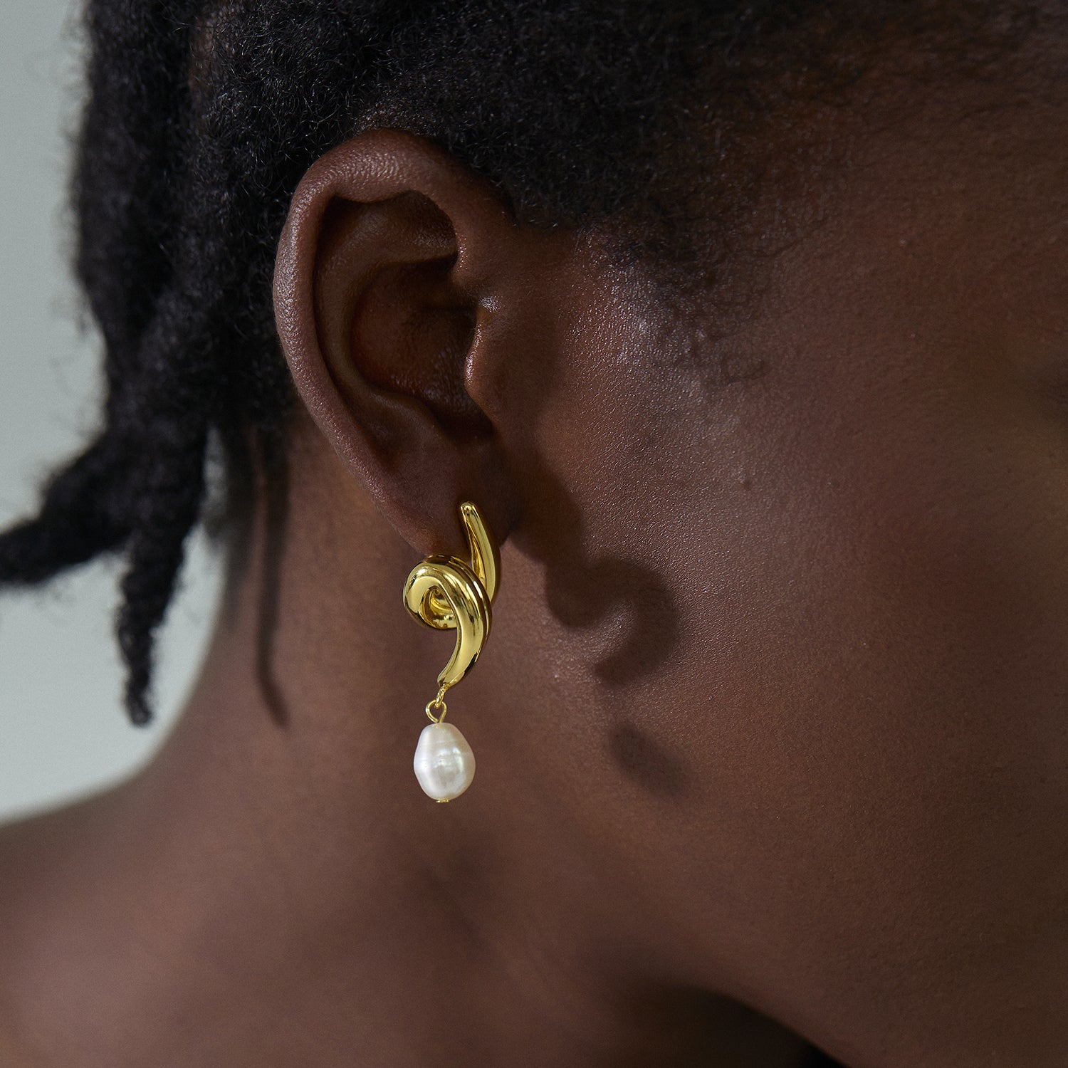 Large Irregular Natural Pearl Knot Lightweight 999 Sterling Silver Stud Fine Jewelry Earrings for Women(Pre-Sale)