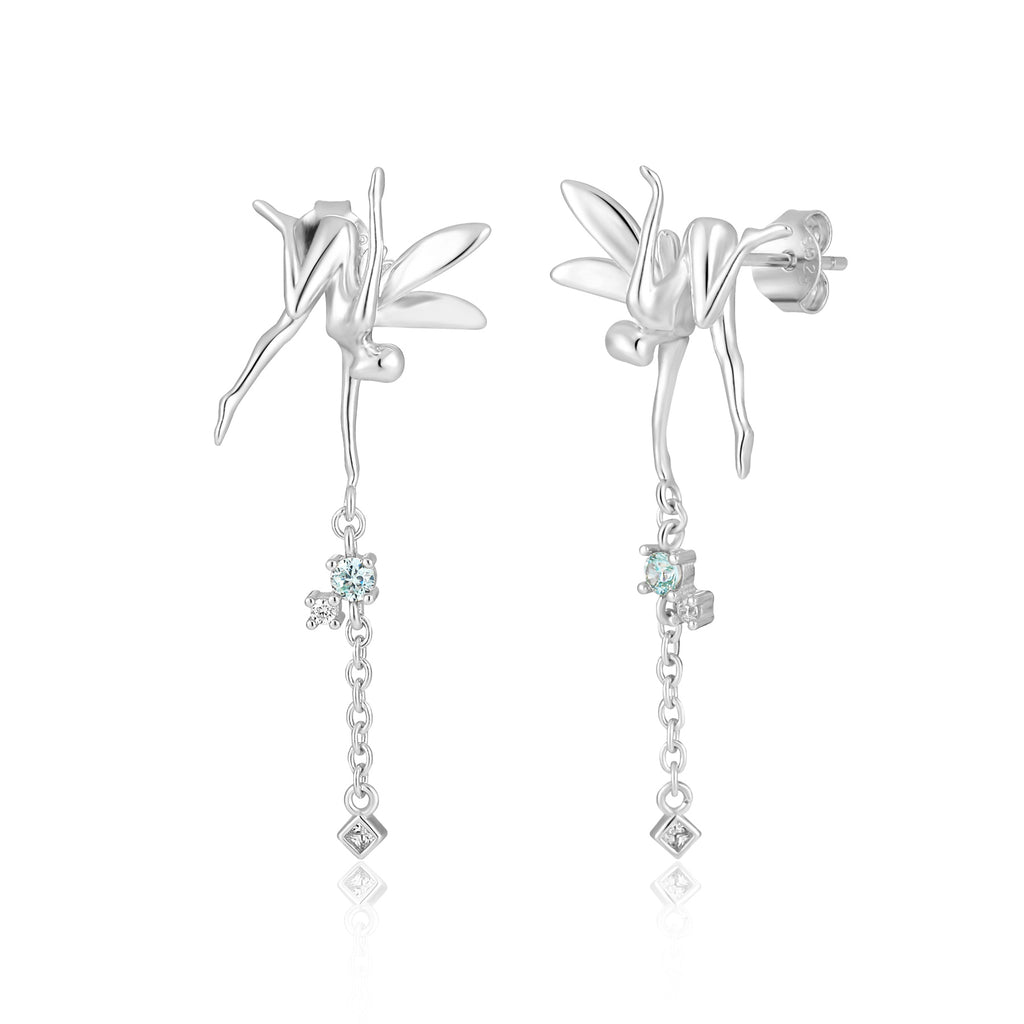 Women CZ The Angel of Salvation 925 Sterling Silver Dangling Earrings