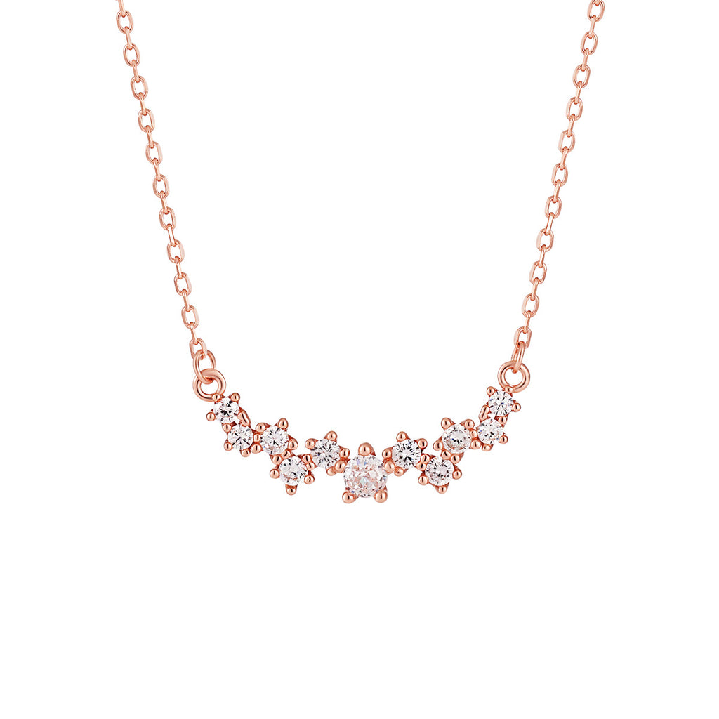 Women Beautiful Irregular CZ 925 Sterling Silver Necklace