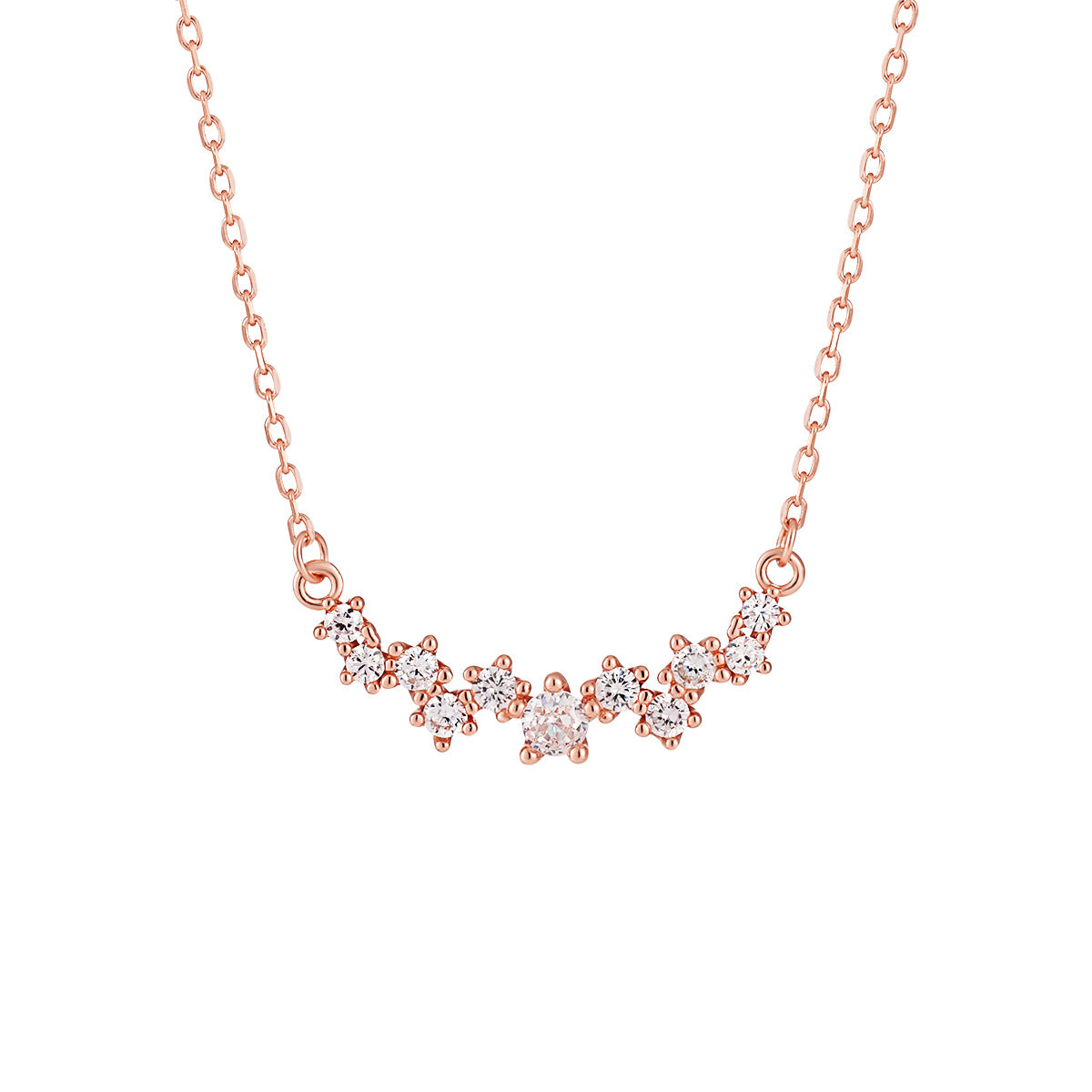 Women Beautiful Irregular CZ 925 Sterling Silver Necklace