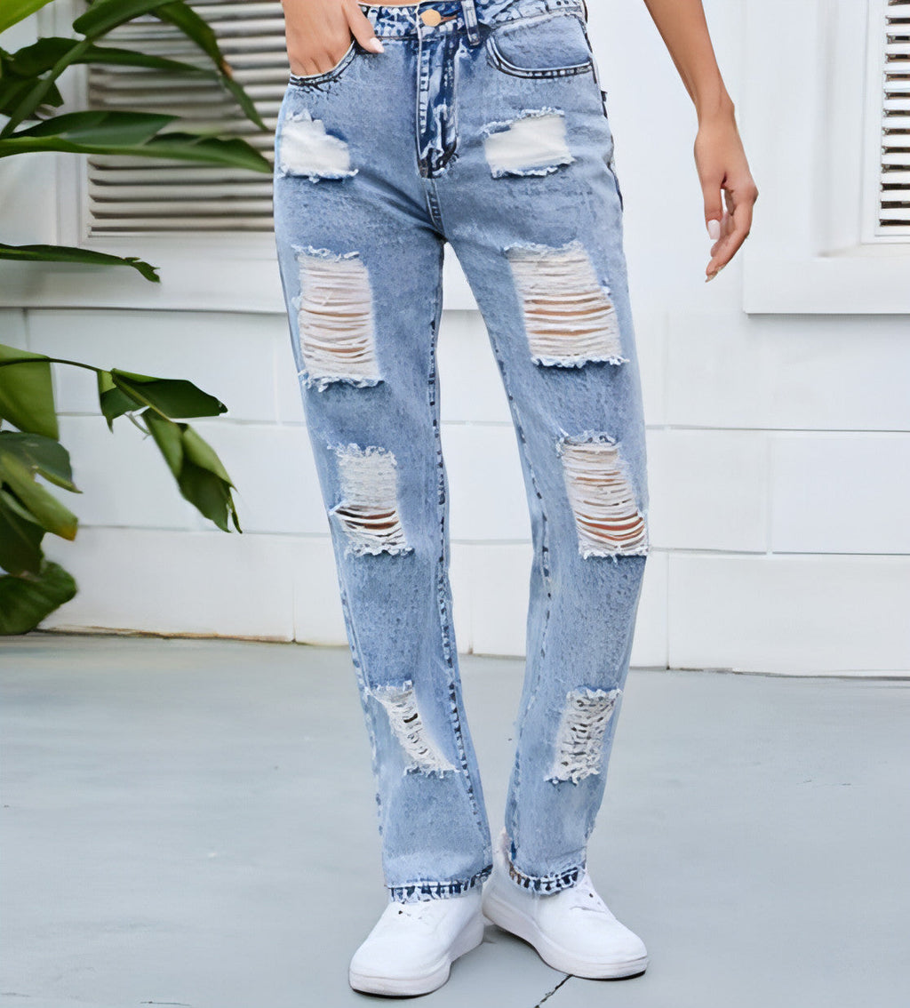 DenimDare™ – Washed Ripped Slim Jeans