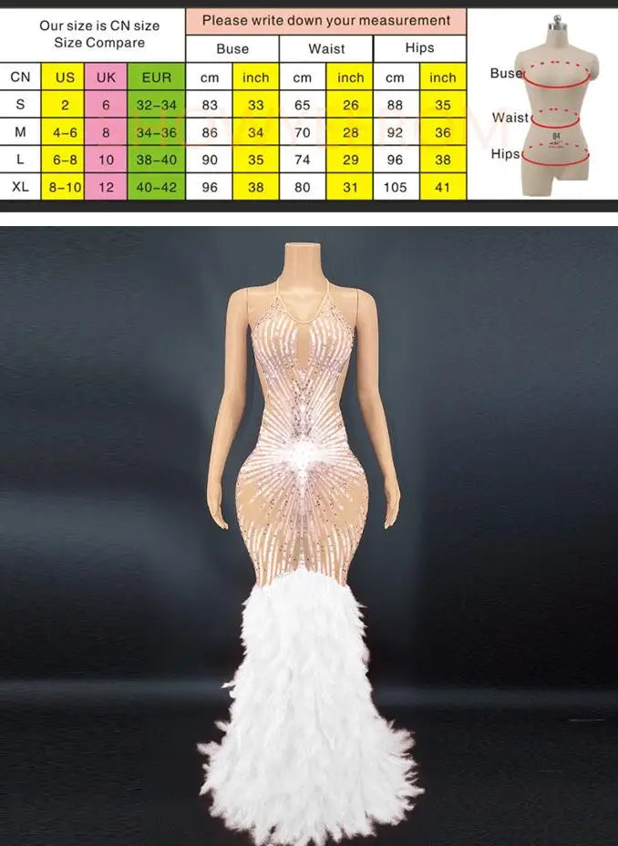 Products Blue Rhinestone Feather Dress Mesh Red Evening Elegant Evening Dresses Luxury Abito Da Cerimonia Donna Birthday Dresses