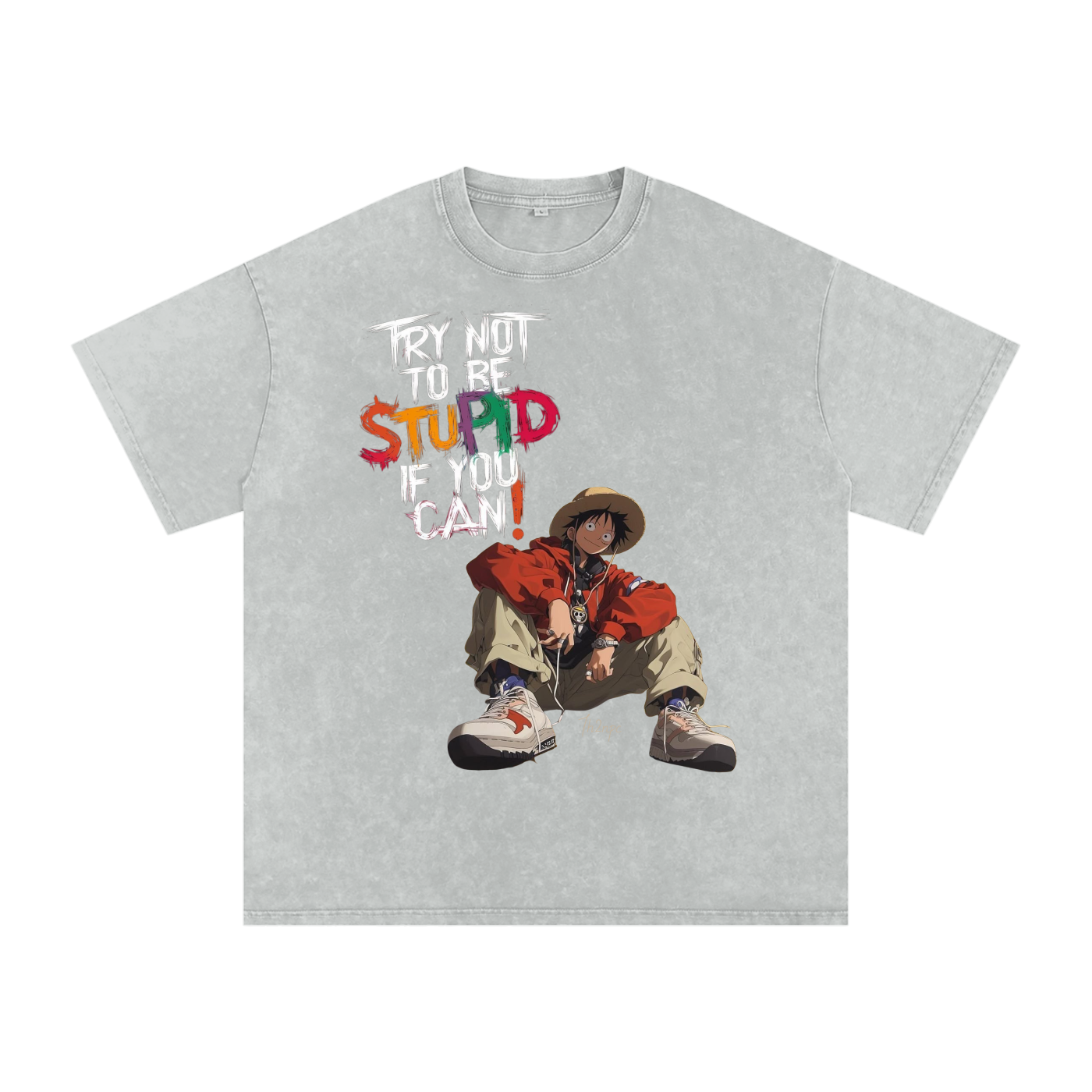 Snow Washed Oversized Cotton T-Shirt