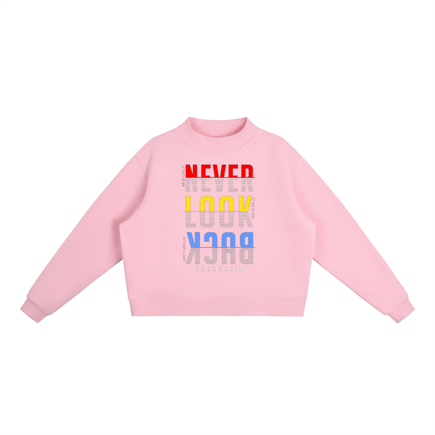 Essential Fleece Mock-Neck Crew Sweatshirt