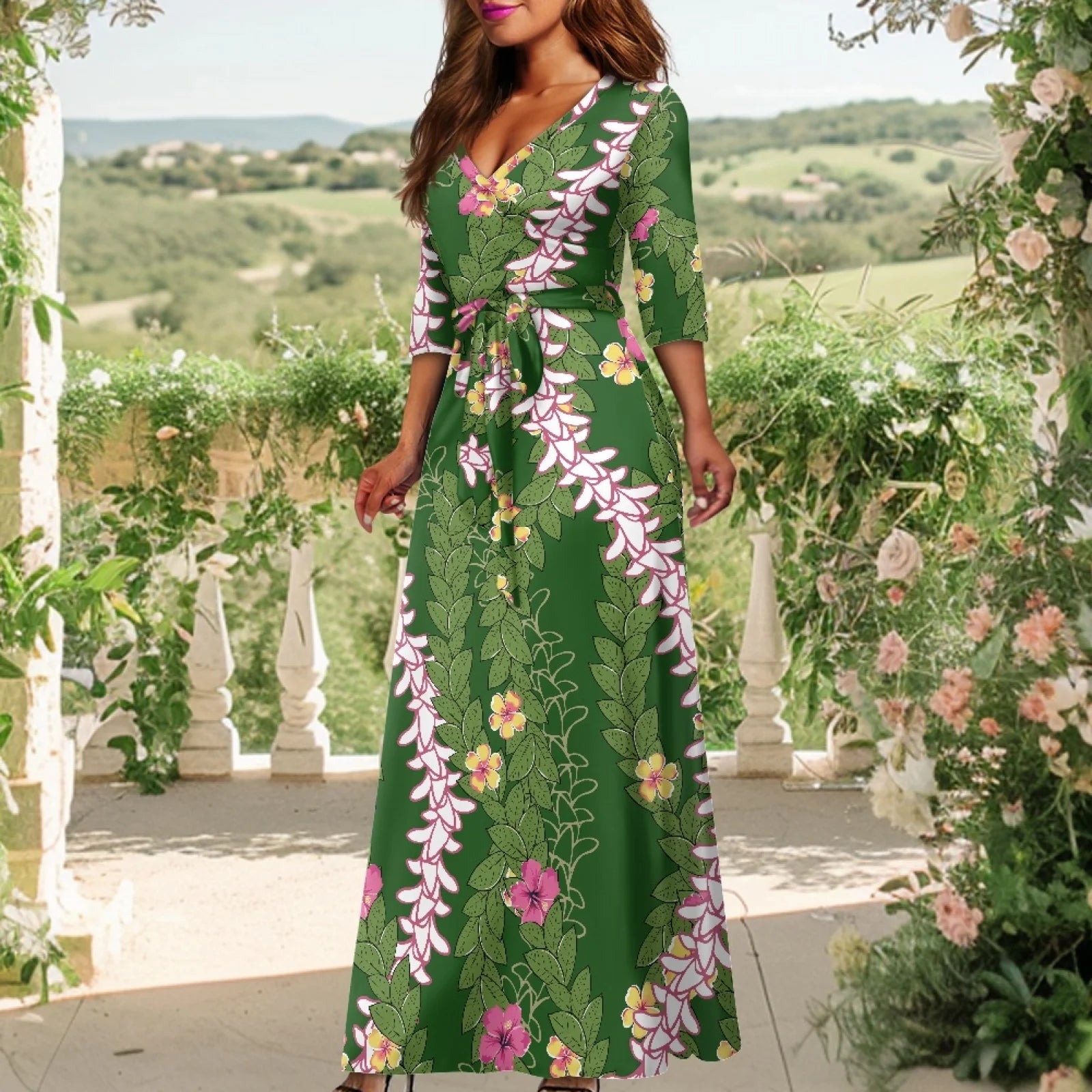 Hawaii Festival Celebration Puakenikeni Lei Dress 2025 | Premium Custom POD Service | Resort Bestseller Island Style