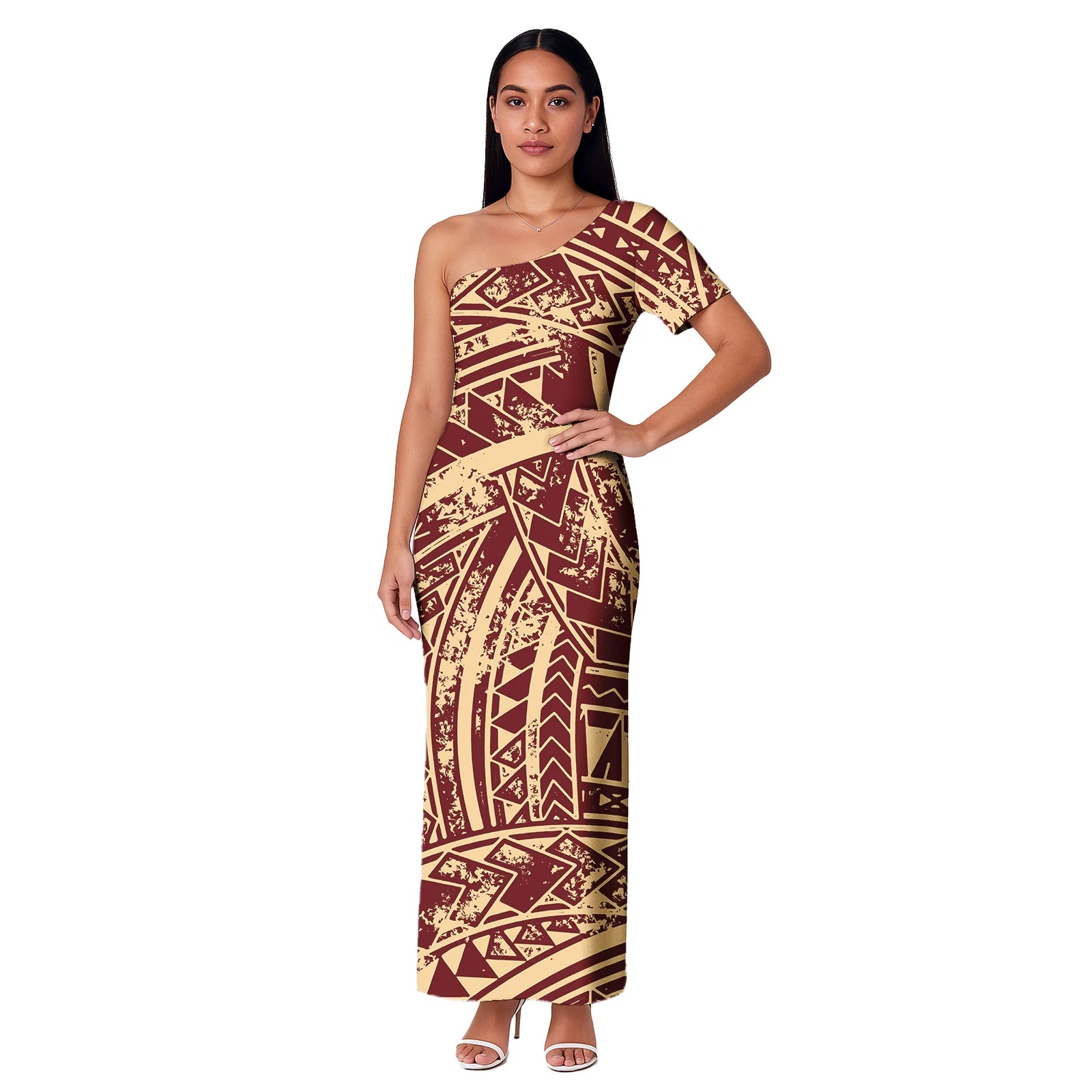 Ladies Dresses Polynesian Tribal Designs Sexy Hawaiian Tropical Printed Casual Dress New Plus Size Gowns Women