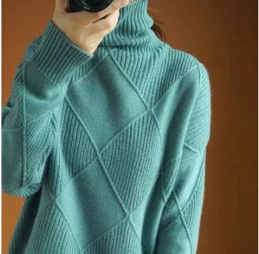 New Women's Turtleneck Loose Knit Sweater Top