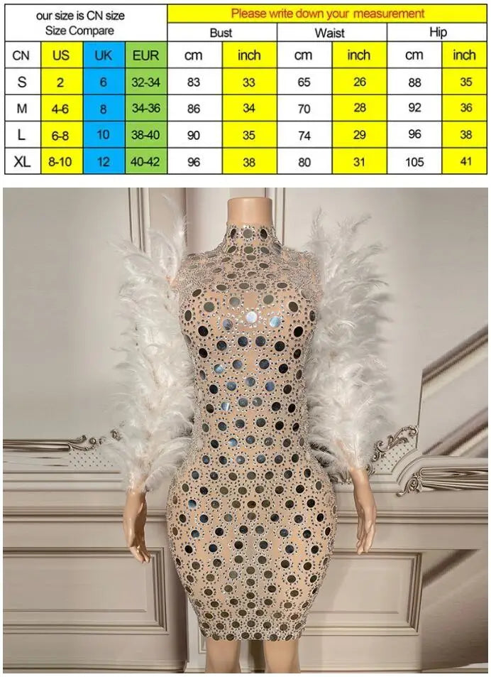 Trendy Clothing Party Slim Fit Dress Laser Bling Diamond Girl A-Line Vestidos Piedras Brillantes Vestidos Invitada De Boda Mujer