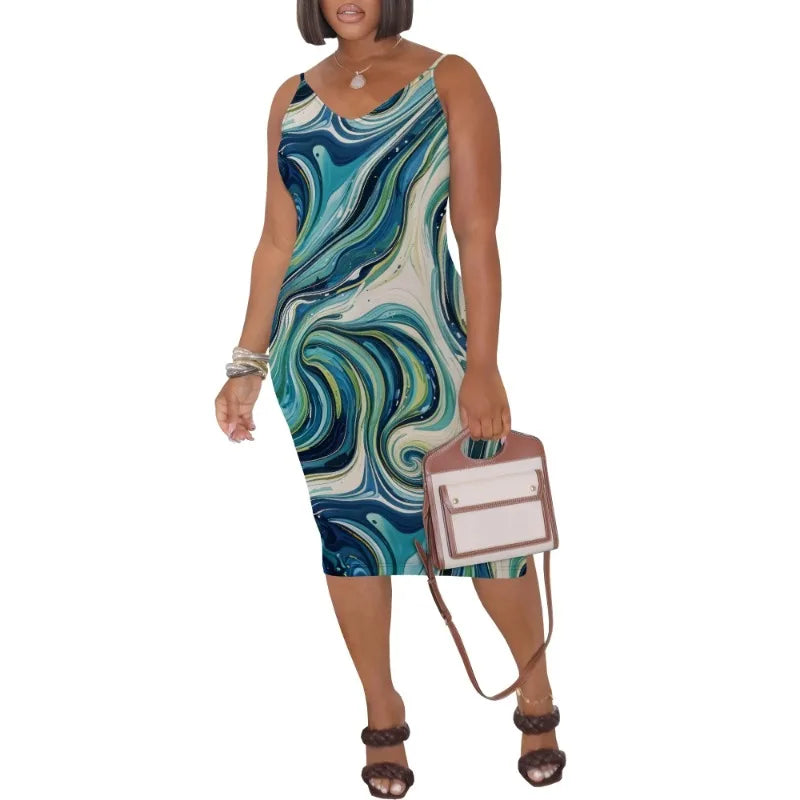 Vestido corto de verano para mujer, talla grande, sin mangas, estilo playero, holgado, informal 