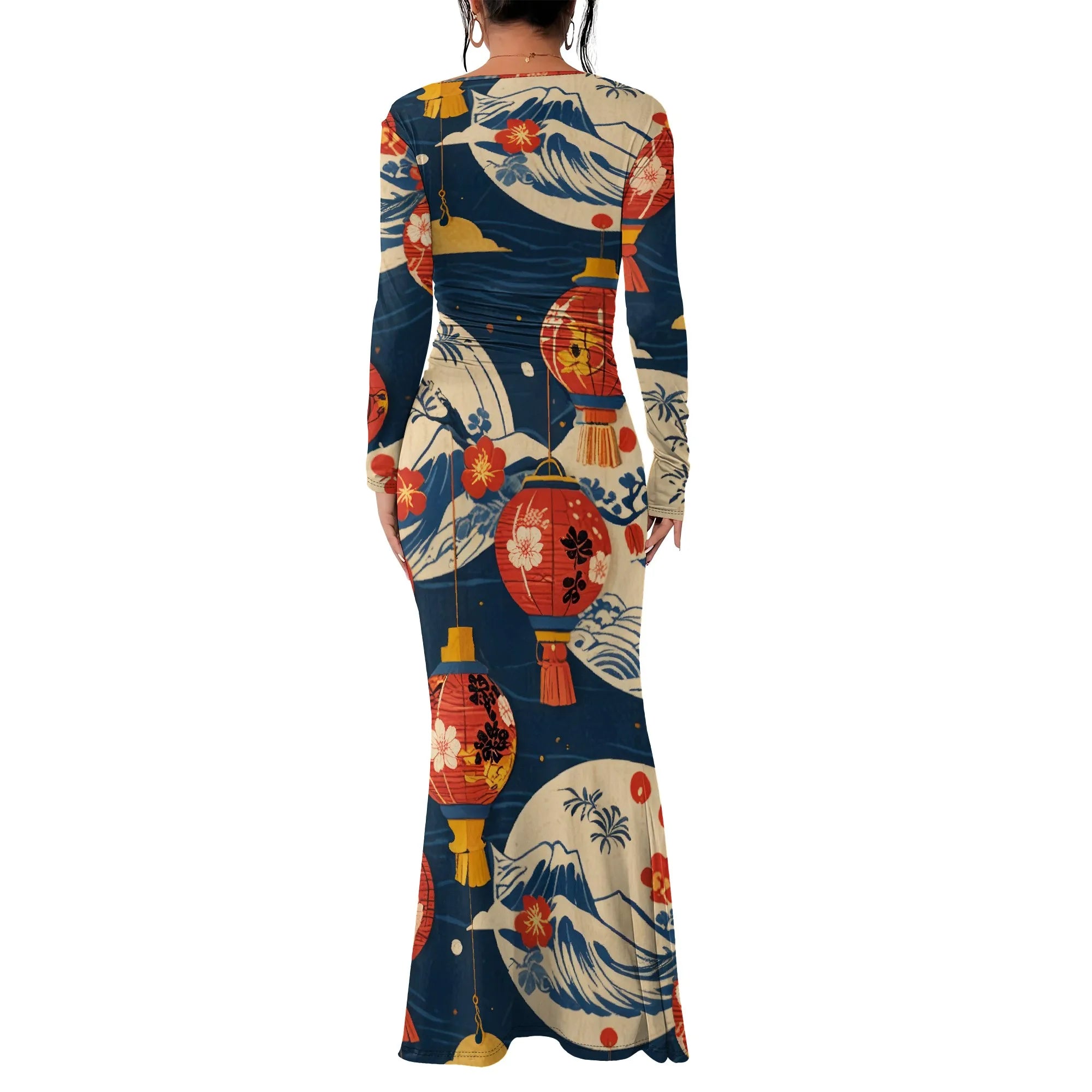 Women's 2025 Summer Casual Long Dresses Off Shoulder Long Sleeve Dress